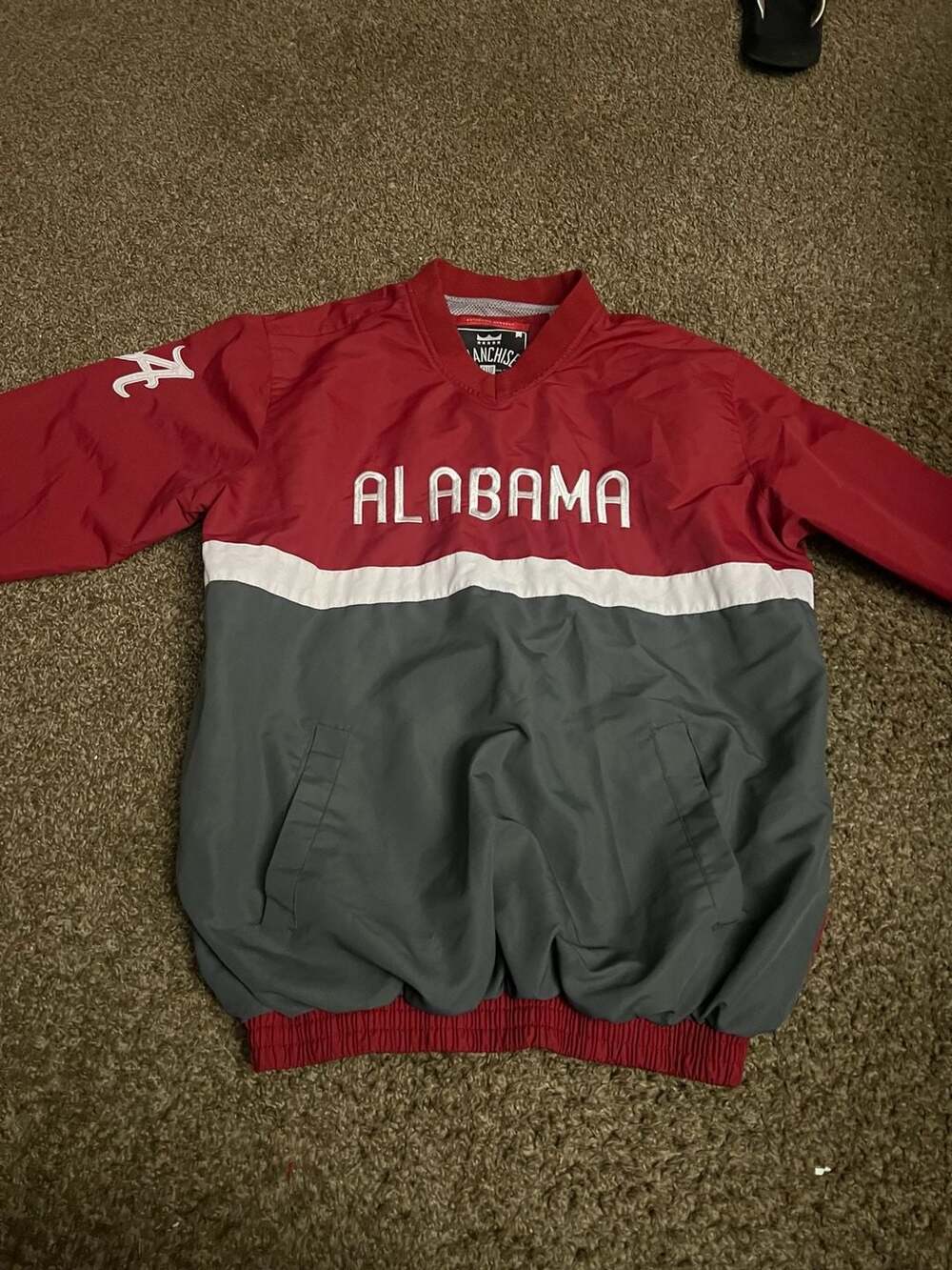 Franchise Club Alabama Crimson Tide Pullover Windbreaker Jacket Size S